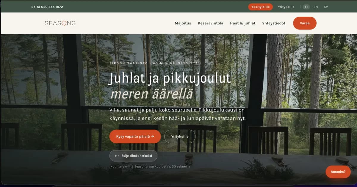 Kuvakaappaus sivustosta seasong.fi